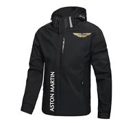 Luxaros Chubasquero Hombre A.s.t.o.n M.a.r.ti.n, de cuello vertical para hombres con chaqueta de diseño, Chaqueta resistente al desgaste de varios, moderno(Black,L)