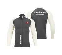 Luxaros Maillot Ciclismo Hombre Is.le of M.a.n T.T, con Cuello Alto y Cremallera, Ciclismo de Lana Térmica, moderno(Grey,3XL)