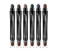 LUXAZA Juego de 6 lápices de sombra de ojos en crema mate y brillante de color marrón neutro para sombra de ojos, lápiz pastel, hipoalergénico, resistente al agua y de larga duración, juego de sombras