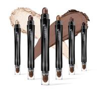 LUXAZA Juego de 6 sombras de ojos neutras color gris pardo, malva, lápiz de sombra de ojos en crema, lápiz de ojos brillante y mate, iluminador, delineador de ojos, maquillaje