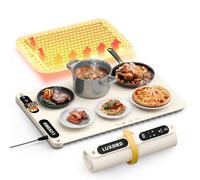 Luxbird Alfombra térmica para alimentos, alfombrilla térmica de silicona con control de temperatura, diseño mejorado de disipación de calor, protección de apagado automático, para cocina, fiesta