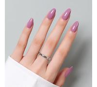 Luxbon Uñas cortas con pegamento no necesita lámpara UV & Kit de Herramientas - Diseño francés y ojo de gato &Alto brillo - 25-30 unidades en varios tamaños, reutilizables, uñas postizas 005