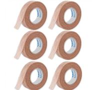 LUXBUT 1.25cm*9.1m Tan Microporous Surgical Tape Tan Micropore Tape Skin Coloured Nose Tape Adhesive Medical Flexible Skin Tape Breathable Nose Gauze Bandages for Wound Dressings (6 Pack)