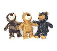 LUXBUT Indestructible Robust Bear Bite Resistant Plush Squeaky Dog Toys Extreme Bear Dog Companion for Heavy Chewers Squeaky Toys Stuffed Animals Chew Toy Training Interactive Play Toys (3 Pcs)