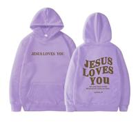 LUXBUT Jesus Loves You Hoodie Christian Sweatshirt Faith Sweatshirt Jesus Loves You Sweatshirt Unisex Fashion Sweatshirt