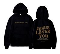 LUXBUT Jesus Loves You Hoodie Christian Sweatshirt Faith Sweatshirt Jesus Loves You Sweatshirt Unisex Fashion Sweatshirt