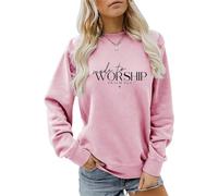 LUXBUT Made to Worship Sweatshirt Women Christian Crew Neck Sweatshirt Casual Long Sleeve Religious Shirt Pullover Top