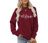 LUXBUT Made to Worship Sweatshirt Women Christian Crew Neck Sweatshirt Casual Long Sleeve Religious Shirt Pullover Top