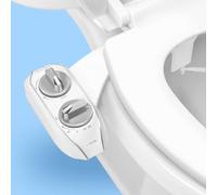 LUXE Bidet NEO 120 Plus - Acople de asiento inodoro patentado con bidé, innovadoras bisagras para limpiar, instalación fácil, autolimpieza 360° avanzada, boquilla individual, lavado trasero, cromado