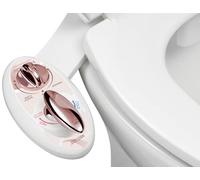 LUXE Bidet NEO 320 Accesorio de bidé para inodoro, agua fría y caliente, autolimpieza, dos boquillas, no eléctrico, presión ajustable, lavado trasero y femenino, control de palanca (oro rosa)