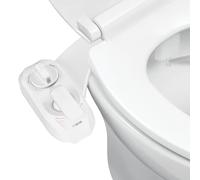 LUXE Bidet NEO 320 Plus - Accesorio de asiento de inodoro mecánico de agua caliente de última generación con bisagras EZ-Lift innovadoras, boquillas dobles y modo de autolimpieza de 360° (blanco)