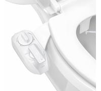LUXE Bidet NEO 320 Plus - Accesorio de asiento de inodoro mecánico de agua caliente de última generación con bisagras EZ-Lift innovadoras, boquillas dobles y modo de autolimpieza de 360° (blanco)