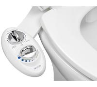 LUXE Bidet White Neo 185 (Elite Series) -Boquilla Doble autolimpiante-Accesorio de Inodoro mecánico para bidé de Agua Dulce no eléctrico con válvulas de Grifo Fuertes y mangueras de Metal (Blanco