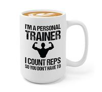Luxe Gifting Taza de café para entrenador personal, 15 onzas, color blanco, I'm Personal Trainer, instructor de fitness, entrenador de entrenamiento, amante del ejercicio, amante del cardio,
