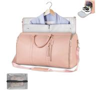 Luxe Mega Bag, 2 en 1, Maleta Colgante, Bolsa de Viaje Plegable, Equipaje de Mano, Luxe Megabag con Bolsa para Zapatos Impermeable, Bolsa de Viaje Plegable para Mujer (A)