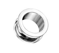 Luxe Modz Túnel de doble tornillo acampanado de titanio de grado implante, se vende por pares, Titanio, no