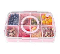 Luxear Bandeja da Snack Dividida para Servir con 8 Compartimentos, Rosa