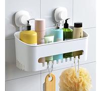 Luxear Cesta de Ducha Ventosa Carrito de baño montado en la Pared Estante de Ducha Estante de baño Organizador de Estante de baño Organizador de plástico extraíble
