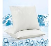 Luxear Fundas de Almohada Refrescantes ARC-Chill, Set de 2, Fibra de Enfriamiento Q-MAX >0.5, Transpirable, Hipoalergénica, Funda de Cojín con Cremallera Oculta, 80 x 80 cm