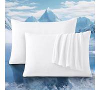 Luxear Fundas de Almohada Refrescantes para Sudor Nocturno 40x80cm, Funda de Almohada Supersuave Japonesa ARC-Chill Q-MAX 0,5 Fibra de Refrigeración Transpirable Blanco