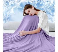 Luxear Manta Refrescante de Verano, ARC-Chill 3,0 Fibra Refrigerante Q-MAX 0,5 Manta Enfriamiento, de Doble Cara Fina Suave Transpirable Sabanas Enfriadoras, Sofa Adultos Bebés, Morado 130 x 170 cm