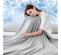 Luxear Manta Refrescante de Verano, ARC-Chill 3,0 Fibra Refrigerante Q-MAX 0,5 Manta Enfriamiento, de Doble Cara Fina Suave Transpirable Sabanas Enfriadoras, Sofa Adultos Bebés, Gris 200 x 220 cm