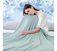 Luxear Manta Refrescante de Verano, ARC-Chill 3,0 Fibra Refrigerante Q-MAX 0,5 Manta Enfriamiento, de Doble Cara Fina Suave Transpirable Sabanas Enfriadoras, Sofa Adultos Bebés, Verde 200 x 220 cm