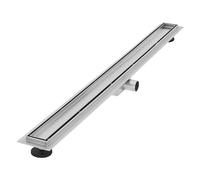 LuxeBath Canal de Ducha Desagüe 100mm Plateado 2en1 Extraplano Acero Inóxidable Fijación a Suelo Sumidero Sifón Doble Cara Autolimpiante con Tope para Olores y Colador de Pelo Alcantarillado para Baño