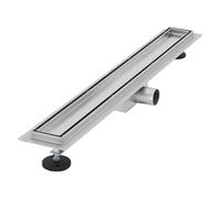 LuxeBath Canal de Ducha Desagüe 70cm 2en1 Extraplano Acero Inóxidable Fijación al Suelo Sumidero Sifón Doble Cara Autolimpiante con Tope para Olores y Colador de Pelo Alcantarillado para Baño