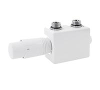 LuxeBath Juego de Grifería Multibloque Blanco Incluye Cabezal Termostático para Radiadores de Baño con Conexión Central Universal Cabezado Termostatico Adecuado para Tuberías de Suelo o Pared