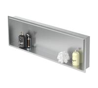 LuxeBath Nicho de Ducha de Acero Inoxidable 90 x 30 x 10 cm cm Plata Marco de Pared Empotrado Alicatable Estante Integrado Instalación Flexible para Almacenamiento Organizador de Utensilios para Baño
