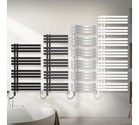 LuxeBath Radiador Toallero de Baño Iron EM 600 x 1400 mm, Negro Mate, Calefacción de Diseño Plano, Calentador-Secador de Toallas de Panel, Estufa de Pared Moderna de Acero, con Kit de Montaje Incluído