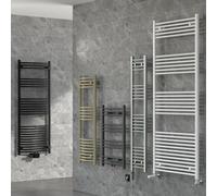 LuxeBath Radiador Toallero Eléctrico de Baño Diseño Sahara 400 x 1500 mm Recta Negro Calentador y Secador de Toallas con Conexión Lateral y Elemento de 1200W con Termostato Pantalla Digital