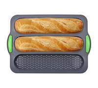 LUXECOVE Molde para hornear pan de silicona, apto para baguettes y baguettes, con revestimiento antiadherente, reutilizable, apto para hornear en la cocina