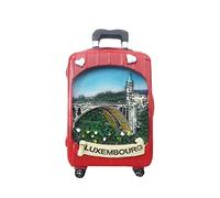 Luxemburgo - Imán 3D para nevera de equipaje, regalo de recuerdo, resina hecha a mano Luxemburgo, imán para nevera para el hogar y la cocina