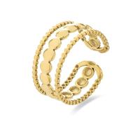 LUXENTER Anillo Mujer en Aleación de Metal Color Dorado Acabado en Oro Amarillo de 18k Ajustable Modelo Faini