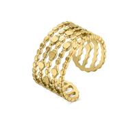LUXENTER Anillo Mujer en Aleación de Metal Color Dorado Acabado en Oro Amarillo de 18k Ajustable Modelo Zaie