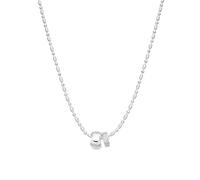 LUXENTER Collar con Circonita Brillante acabado en Plata. Color Plata. Collar Corto. Joyas para Mujer -Modelo Laino