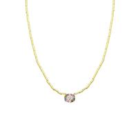 LUXENTER Collar de Plata De Ley 925 con Circonita Multicolor acabado en Oro 18K. Multicolor. Collar Corto. Joyas para Mujer -Modelo Mezay