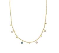 LUXENTER Collar de Plata De Ley 925 con Circonita Multicolor acabado en Oro 18K. Multicolor. Joyas para Mujer - Modelo Mali