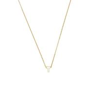 LUXENTER Collar Personalizado acabado en Oro 18K. Letra T. Color Dorado. Joyas para Mujer - Modelo Alphabet