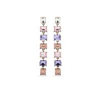 LUXENTER Pendientes acabados en Oro 18K. Color Morado. Pendientes Largos. Joyas para Mujer - Modelo Moray