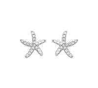 LUXENTER Pendientes acabados en Rodio. Color Blanco. Pendientes Pequeños. Joyas para Mujer - Modelo Emuh