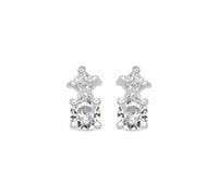 LUXENTER Pendientes acabados en Rodio. Color Blanco. Pendientes Pequeños. Joyas para Mujer - Modelo Viaber