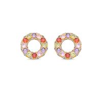 LUXENTER Pendientes con Circonita Multicolor acabados en Oro 18K. Multicolor. Pendientes pequeños. Joyas para Mujer -Modelo Kahaylo