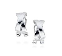 LUXENTER Pendientes de Aleacion de Metal acabada en Rodio Color Gris Pendientes Medianos Joyas para Mujer Modelo Reina
