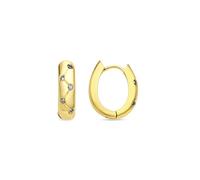LUXENTER Pendientes de Aro acabados en Oro 18K. Color Dorado. Joyas para Mujer - Modelo Gruk
