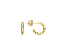 LUXENTER Pendientes de Aro con Circonita Brillante acabados en Oro 18K. Color Dorado. Joyas para Mujer - Modelo Sisah
