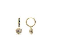 LUXENTER Pendientes de Aro con Circonita Multicolor acabados en Oro 18K. Multicolor. Joyas para Mujer - Modelo Lethrax