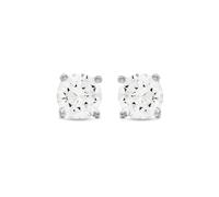 LUXENTER Pendientes de Plata De Ley 925 con Circonita Brillante acabados en Rodio. Color Blanco. Pendientes Pequeños. Joyas para Mujer - Modelo Básico